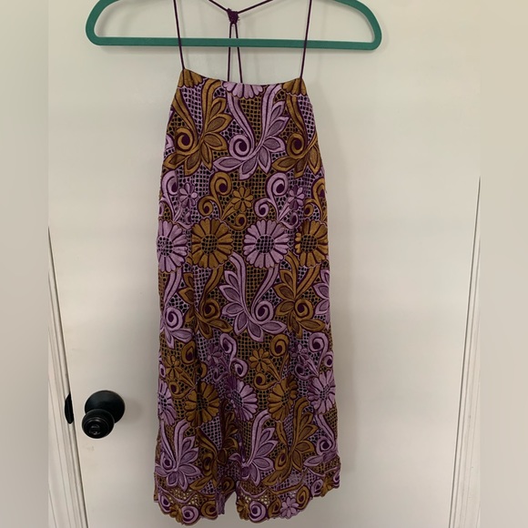 Anthropologie Embroidered Halter Mini Dress - Picture 3 of 4